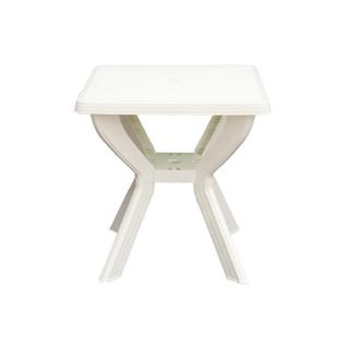 Plastic square table Fylliana Napoli in white color, size 70x70x70cm