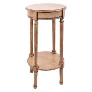 Side table Fylliana in round shape and Sahara beige color, size 40*40*72cm