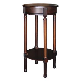 Side table Fylliana in round shape and wallnut color, size 40*40*72
