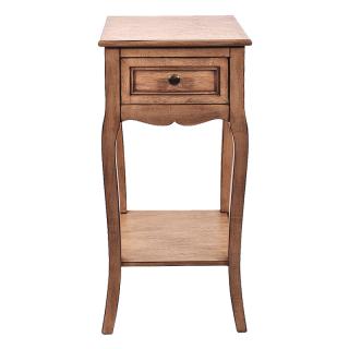 Side table Fylliana in square shape with one drawer and Sahara beige color, size 35*35*69