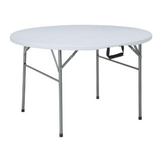 Round table Fylliana in white color, size 120*74cm