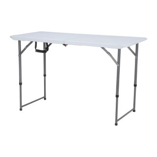 Folding table Fylliana in white color, size 122x60x54-74cm