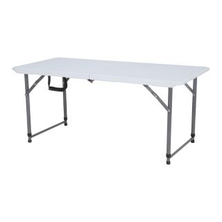 Folding table Fylliana in white color, size 122x60x54-74cm