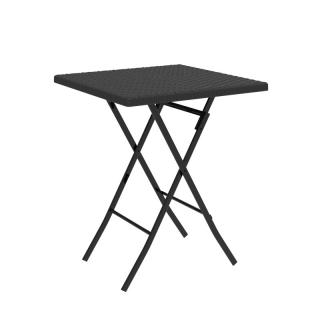 Foldin square table Fylliana Rattan in black color, size 60*60*74cm