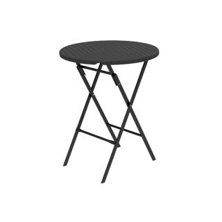 Table Fylliana round catering in black color with black skeleton, size 60*74cm