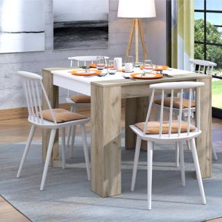 Dinner table CARRARA 104 in grey oak-white color ,size 104x90,5x74,5cm