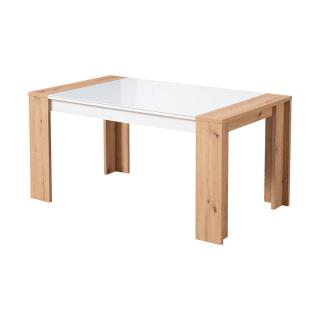 Dinner table Fylliana Molise Artisan oak / White glass 154*90.5*75