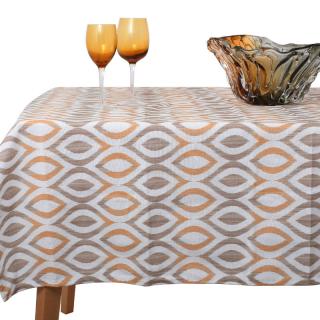 Table cover Boheme in brown-white color 140*140