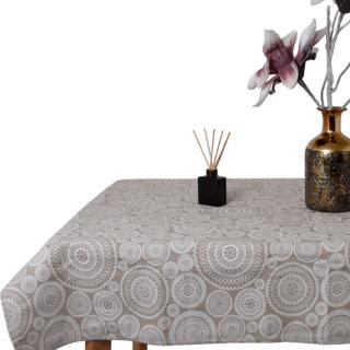 Table cover Lace in beige-white color 140*140