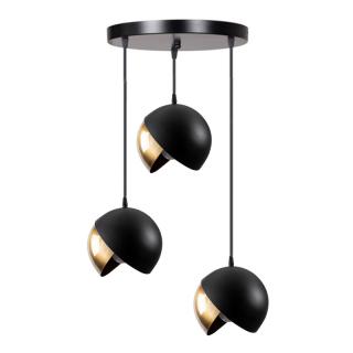 Round Lighting with 3 lamps Fylliana 219 in black-gold color size 30*80cm