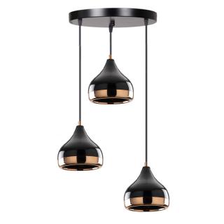 Round Lighting with 3 lamps Fylliana 222 in black-gold color size 30*80cm