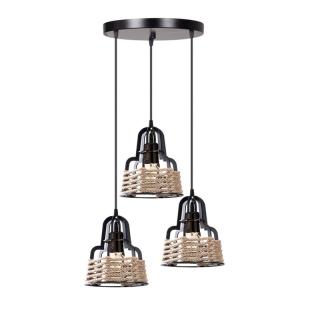 Round lighting with 3 lamps Fylliana 5469 in black-gold color 30cm