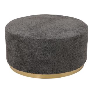 Stool Fylliana 22283 with fabric in black color and golden base 80x80x41cm