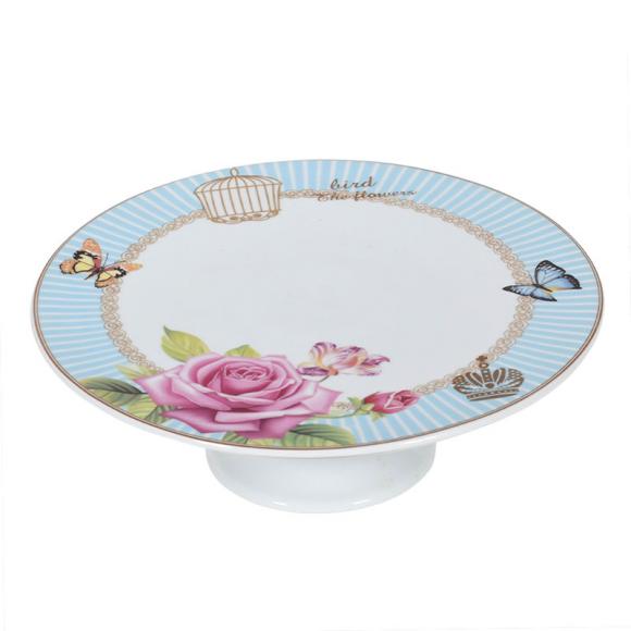 Cake plate Fylliana with stand in blue color, size 28cm