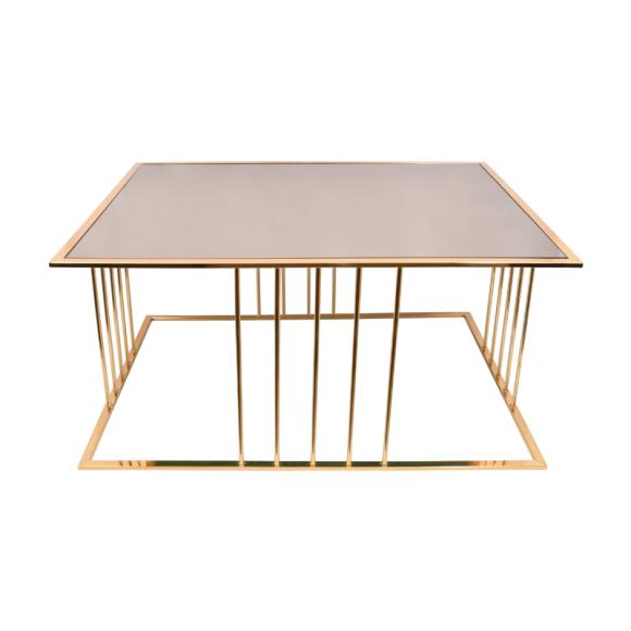 Middle coffee table Ronda in metal frame with bronze glass top 94x74x45cm