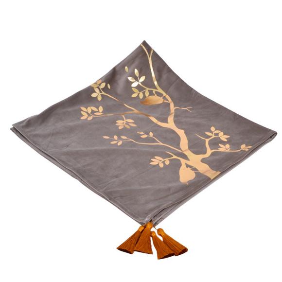 Tablecloth Fylliana in cream color with gold print, size 100*100cm