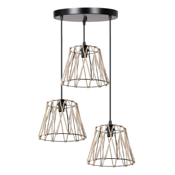 Round Lighting with 3 lamps Fylliana 5459 in black color 30cm